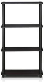 Furinno Dark Walnut 4-Shelf Plastic Bookcase