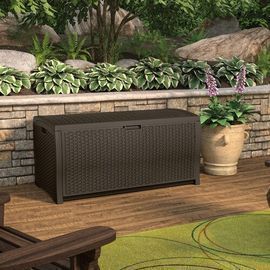 Outdoor Java Wicker 99 Gal. Resin Deck Box