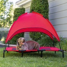 36 Outdoor Raised Cooling Pet Dog Bed w/ Canopy