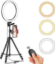 Aptoyu 12 LED Selfie Ring Light w/ Tripod Stand