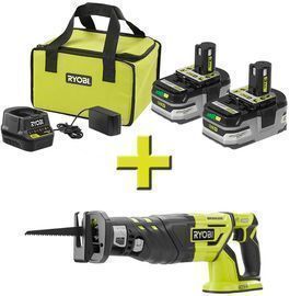 RYOBI 18V ONE+ Reciprocating Saw w/ Batteries & Charger