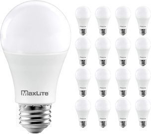 16-Pack MaxLite 5000K A19 1600 Lumen 100W Equivalent Dimmable LED Bulbs