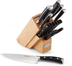 Farberware 15pc Triple Rivet Forged Knife Block Set, Black