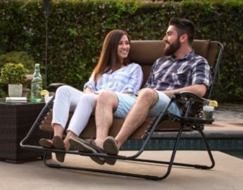 2-Person Double Wide Zero Gravity Chair Lounger