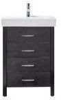 Cedarton 24 W x 18 D Espresso Vanity w/ White Top and Sink