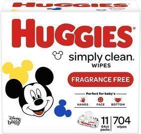 11pks of Huggies Simply Clean Unscented Baby Wipes (704 Wipes Total)