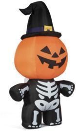 Giantex 5' Halloween Capped Pumpkin Skeleton Inflatable Decoration