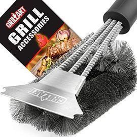 18 Stainless Steel Triple Scrubber Grill Brush