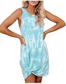 Womens Casual Tie Dye Short Dress