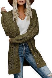 YeMgSiP Women's Oversized Cable Knit Cardigan (5 Colors)