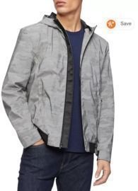 Calvin Klein Men's Reflective Camouflage Hooded Jacket