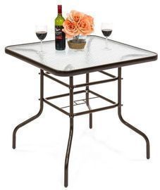 32in Outdoor Round or Square Tempered Glass Bistro Table