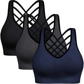 3-Pack of BHRIWRPY Women's Padded Sports Bras (Assorted Colors)