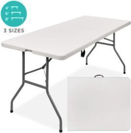 6ft Portable Folding Plastic Dining Table w/ Handle