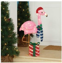 Holiday Time Light-Up Plush Flamingo
