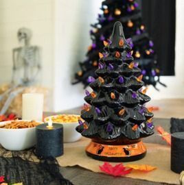 Pre-Lit 15 Ceramic Halloween Tree