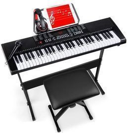 61-Key Beginners Electronic Keyboard Piano Set w/ 3 Modes & Microphone