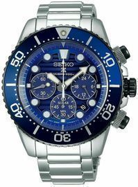 Seiko Men's Prospex Chronograph Solar Stainless Steel Diver's Watch