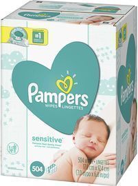 504 Count Pampers Sensitive Water Based Baby Diaper Wipes