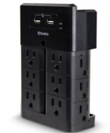 Aduro 12-Outlet / Dual-USB Surge Protector Wall Tower