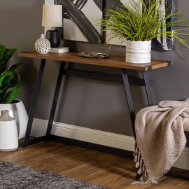 Manor Park Rustic Wood and Metal Entryway Table