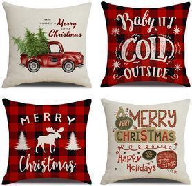 18 x 18 Buffalo Check Christmas Pillow Covers
