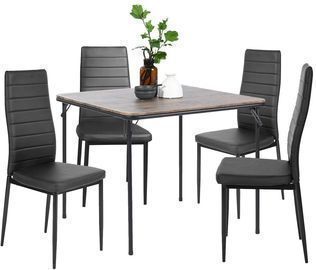 Ann Black High Back Upholstered Dining Chairs (Set of 4)