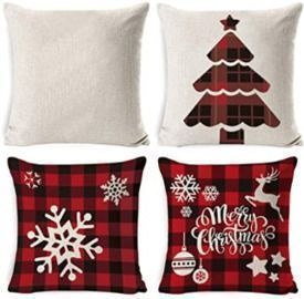 Set of 4 Christmas 18x18 Pillow Covers
