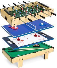 4-in-1 Table Game Set w/ Air Hockey, Table Tennis, Billiards, Foosball