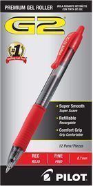 Pilot G2 Premium Refillable/Retractable Ball Fine Point Gel Pen, 12pk