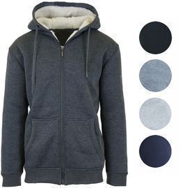 GBH Men's Heavy Weight Sherpa Lined Full-Zip Hoodie (3 Colors)