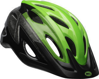 Bell Axle Bike Helmet, Black/Green, Adult 14+ (54-61cm)