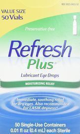 Refresh Plus Lubricant Eye Drops, 50 Single-Use Containers