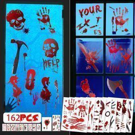 162 Pc. Bloody Window Clings Halloween Decor