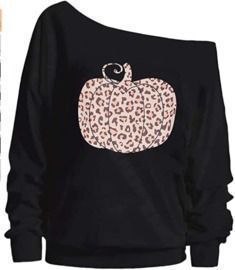 Women's Off-the-Shoulder Pumpkin Pullover