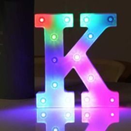 Battery-Powered LED Colorful Letter Light w/ Remote
