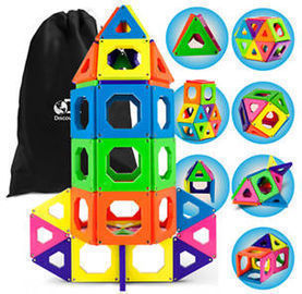 Discovery Kids 50pc Magnetic Building Tiles Construction Set w/ Storage Bag