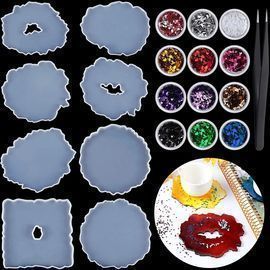 21 Pieces Resin Coaster Molds Set