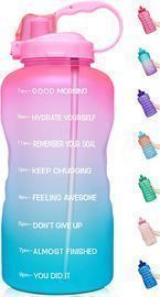 64oz Motivational BPA Free Leakproof Water Bottle w/ Straw & Time Marker