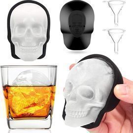 2pk Extra Large 3D Skull Ice Cube Mold