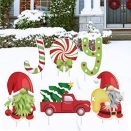 Large Christmas Yard Stakes - 6 Pieces