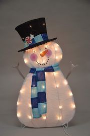 32 Pre-Lit Candy Cane Lane Snowman Christmas Yard Decoration