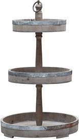 Creative Co-Op Decorative Wood & Metal Three Tier Tray