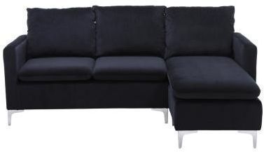 Velvet L-Shaped Reversible Sectional Sofa by Boyel Living