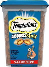 TEMPTATIONS Jumbo Stuff Crunchy and Soft Cat Treats, 14 oz. Tub