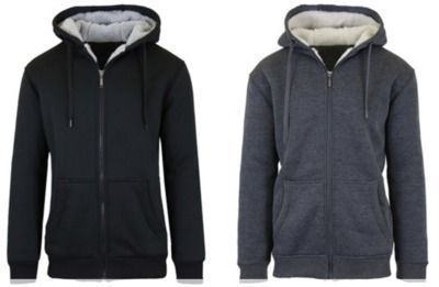 2 Pack of Sherpa Lined Fleece Heavy Weight Hoodies