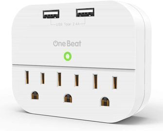 Wall Charger with 3 Outlets 2 USB Ports