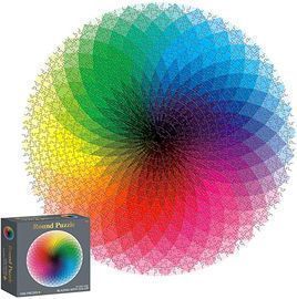Houkiper Round Jigsaw Rainbow Gradient Puzzle, 1000pc