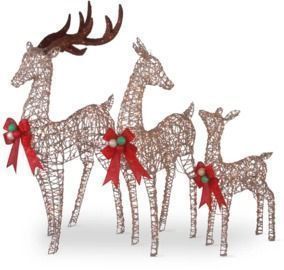 3 Piece Deer Family Assortment Lighted Display Set