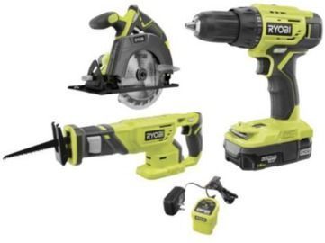 RYOBI ONE+ 18V Cordless 3-Tool Combo Kit